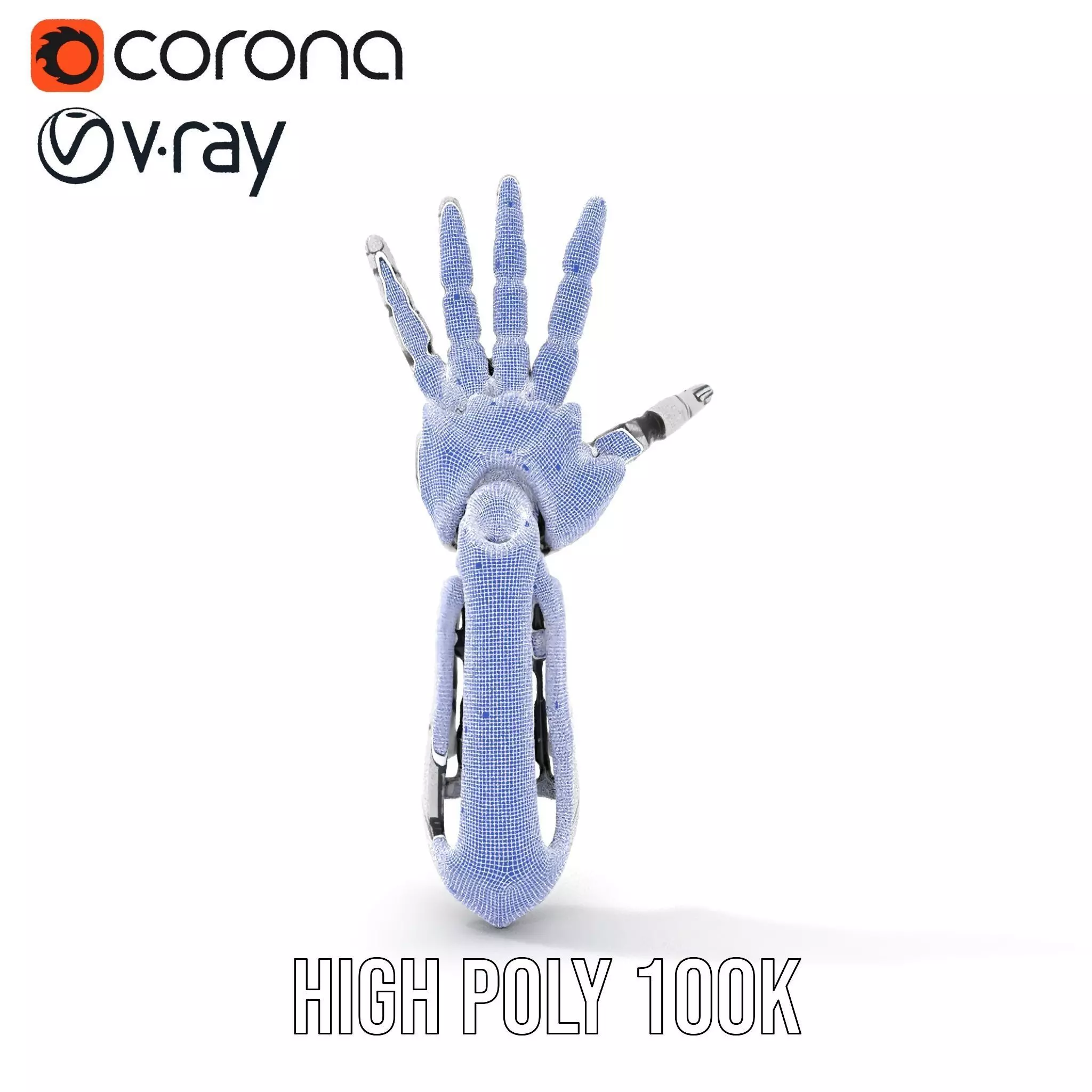 Futuristic Robotic Hand Model Pack Low-poly 3D model_26