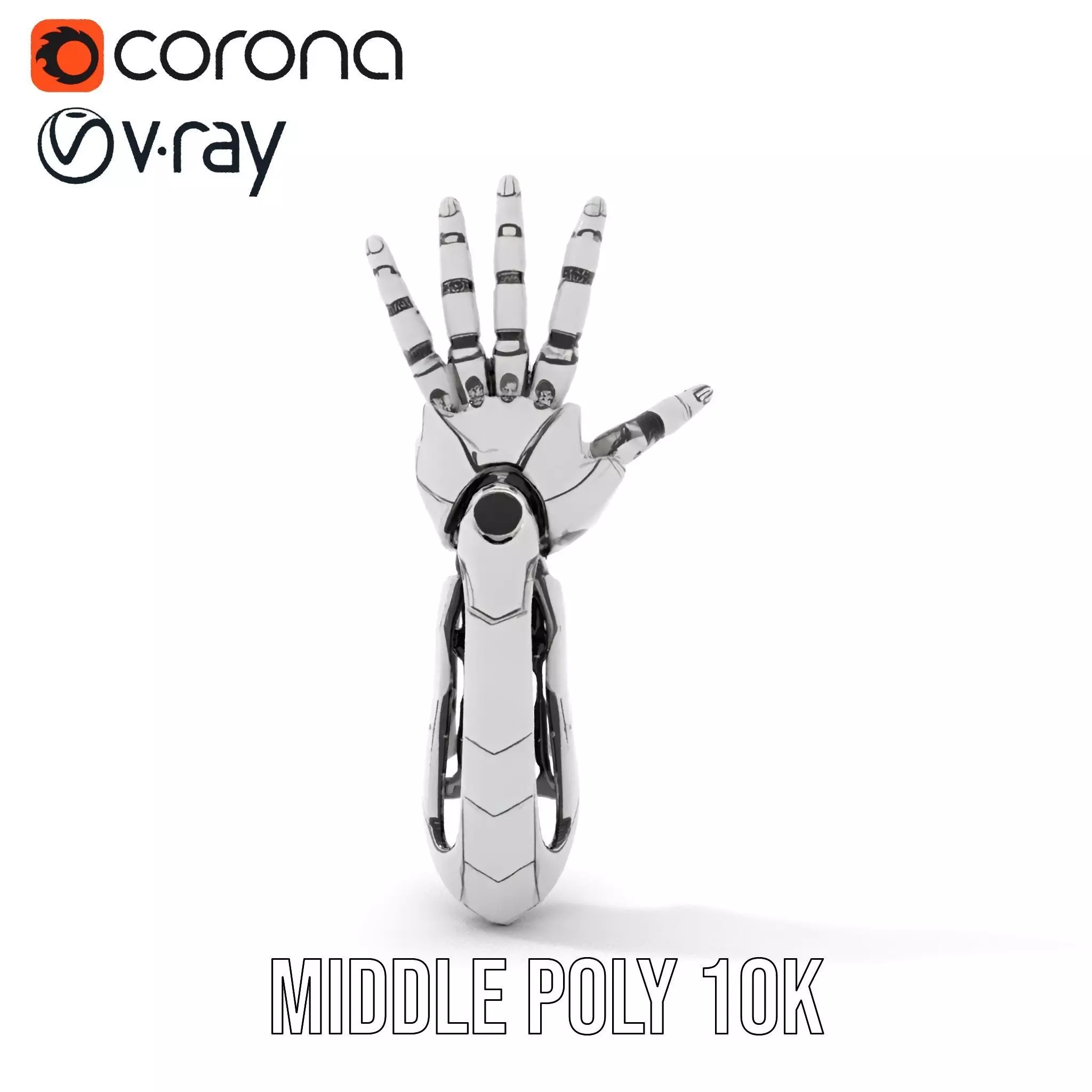 Futuristic Robotic Hand Model Pack Low-poly 3D model_12