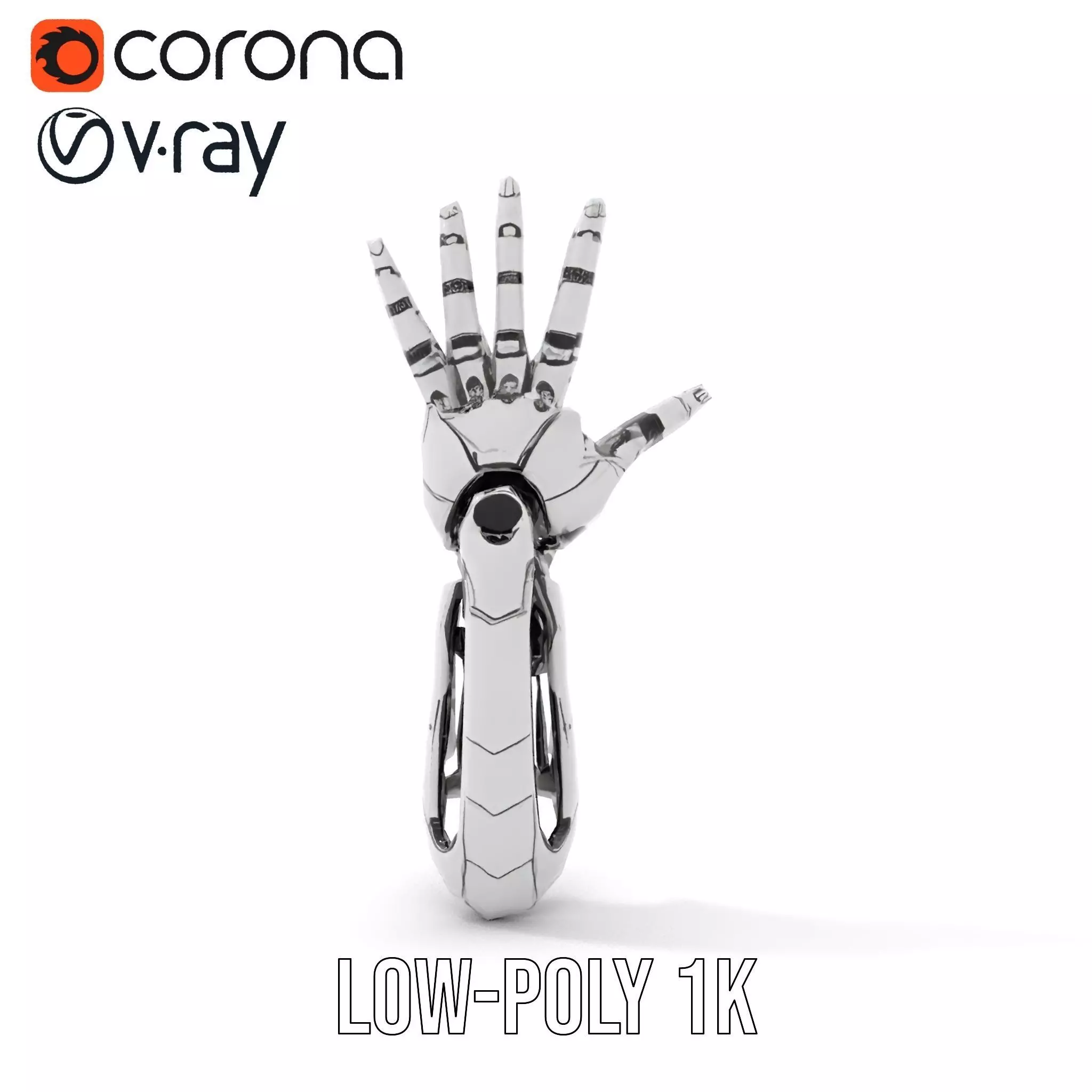 Futuristic Robotic Hand Model Pack Low-poly 3D model_11