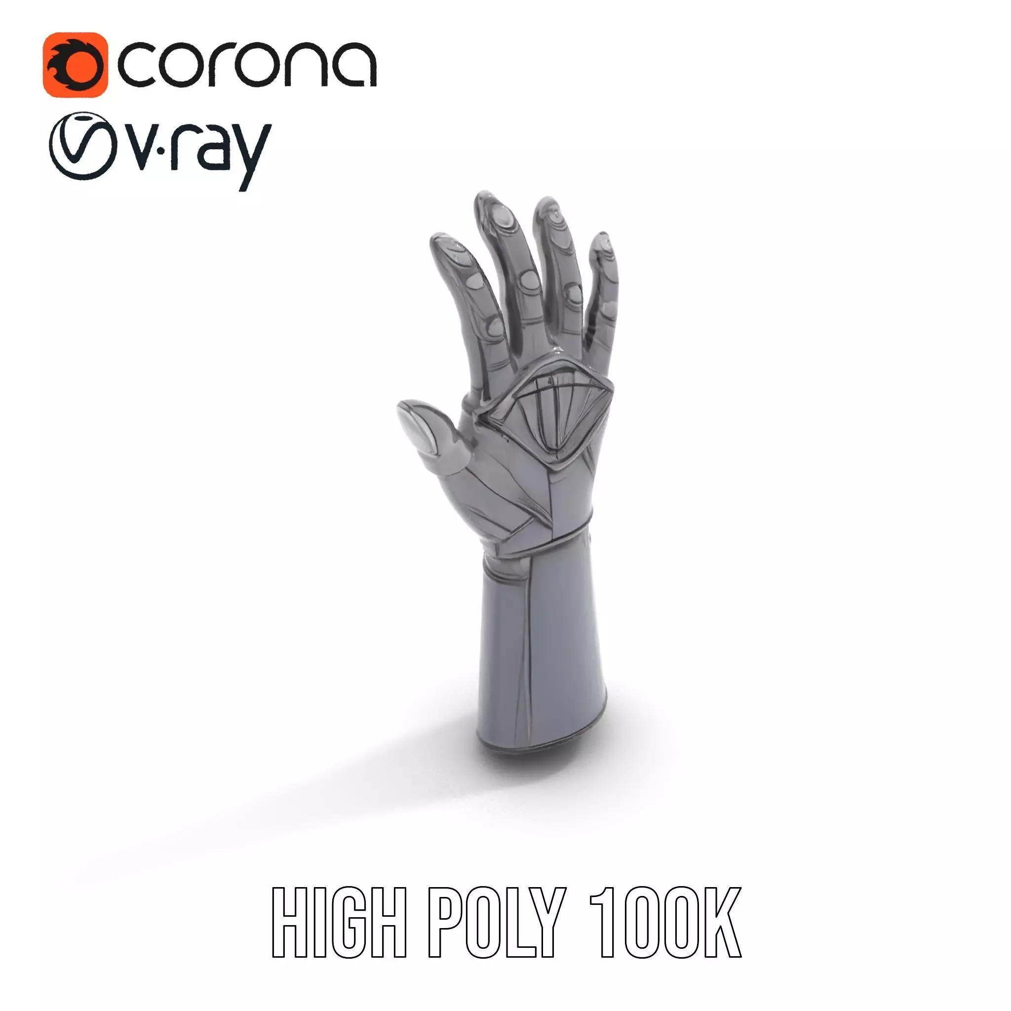 Futuristic Armor Glove Model Pack Low-poly 3D model_12