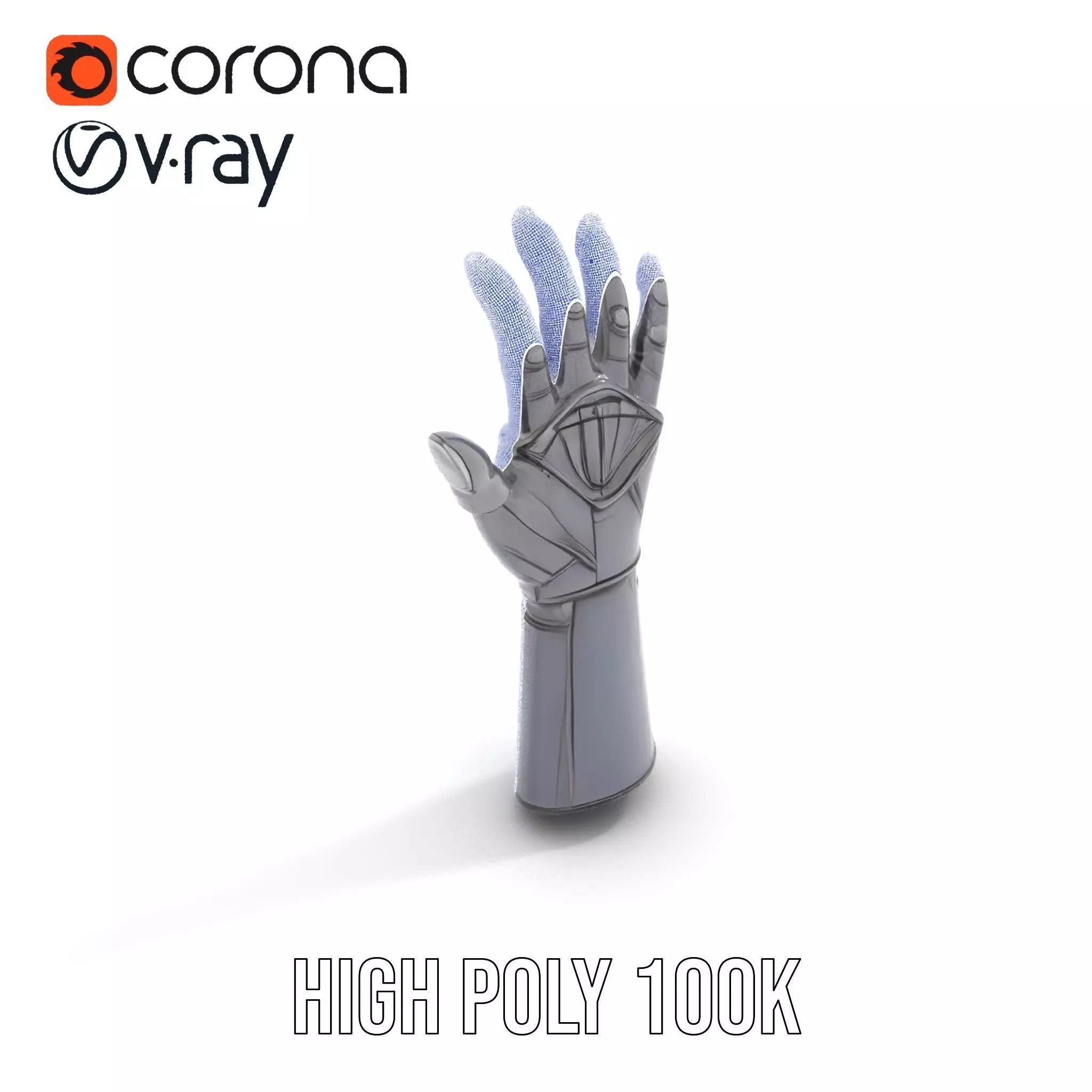 Futuristic Armor Glove Model Pack Low-poly 3D model_21