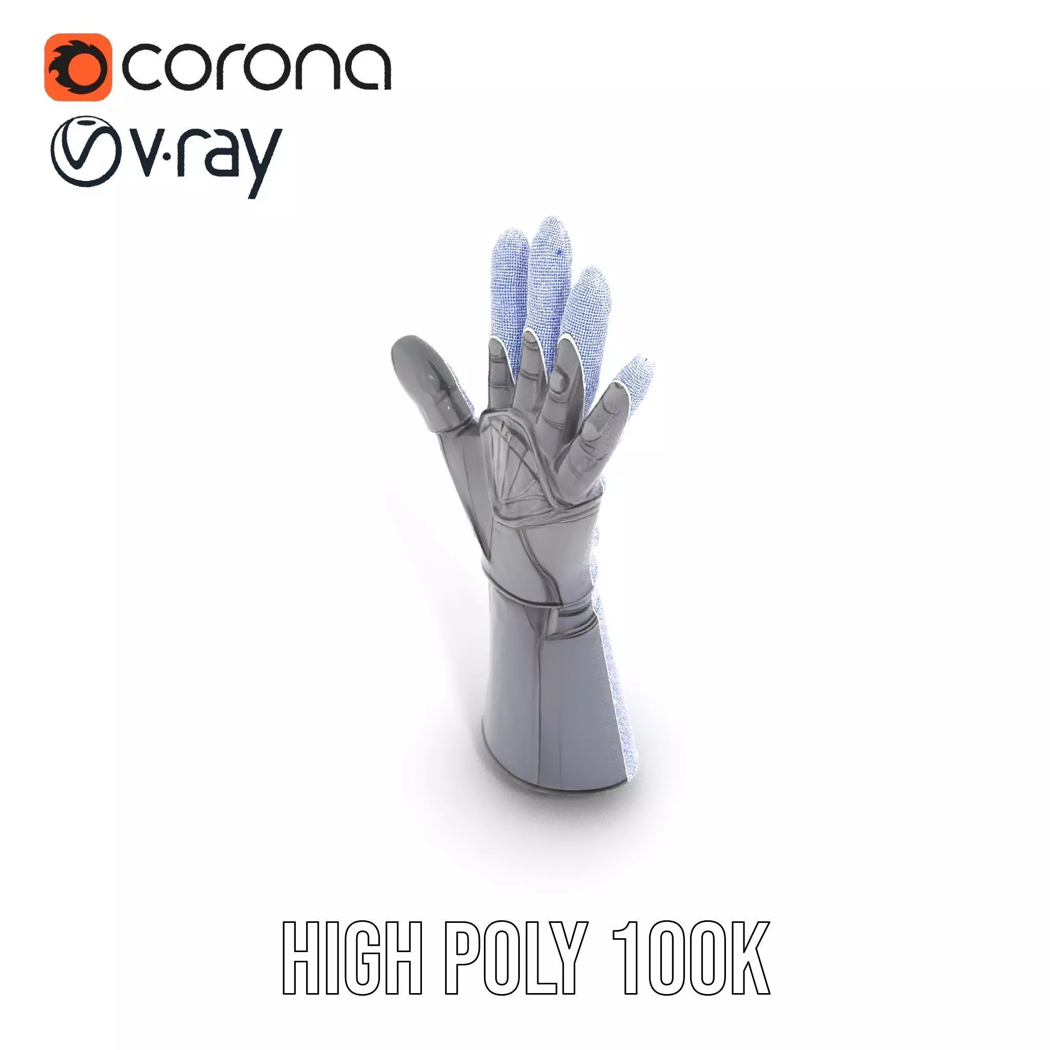 Futuristic Armor Glove Model Pack Low-poly 3D model_29