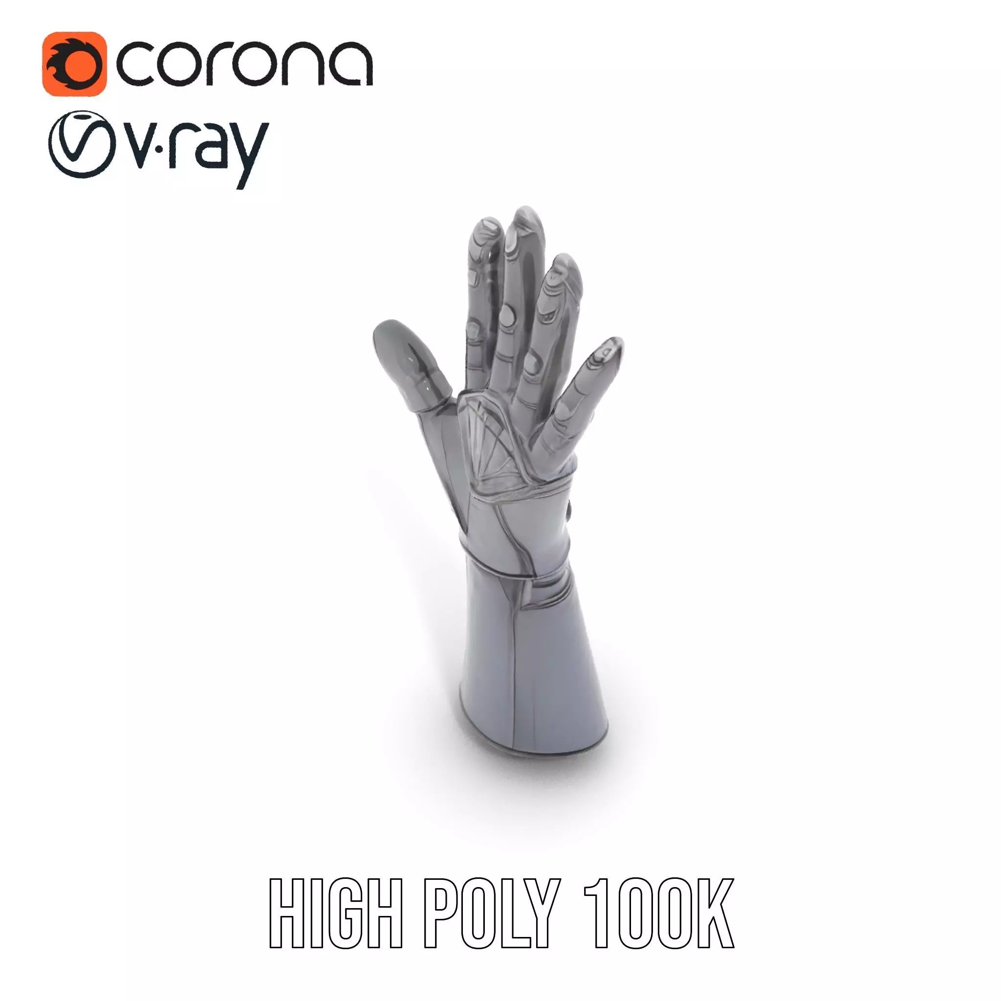 Futuristic Armor Glove Model Pack Low-poly 3D model_15