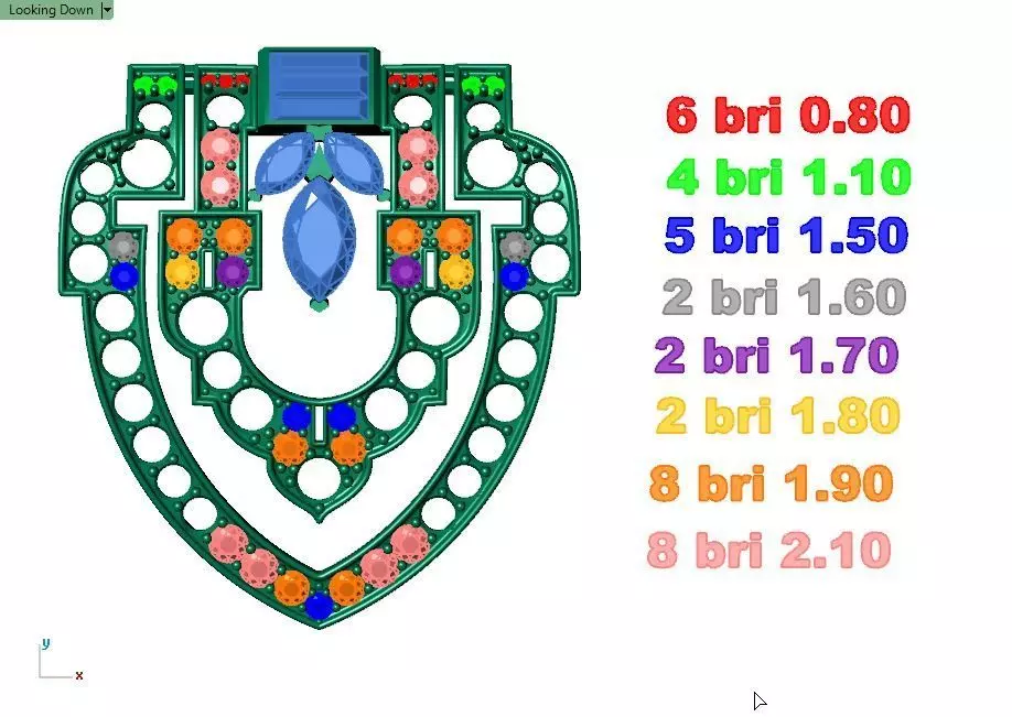 Art Deco Style Brooch 3D print model_3