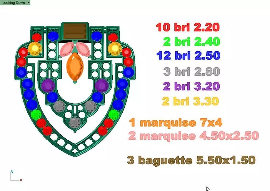 Art Deco Style Brooch 3D print model_4