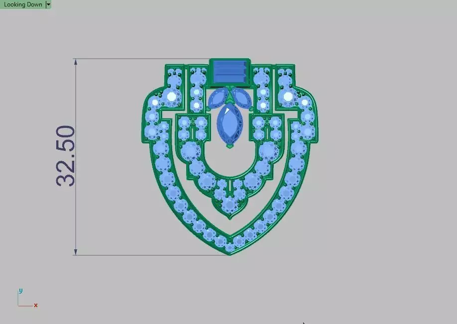 Art Deco Style Brooch 3D print model_1