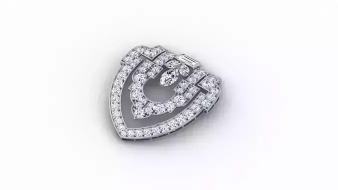 Art Deco Style Brooch 3D print model
