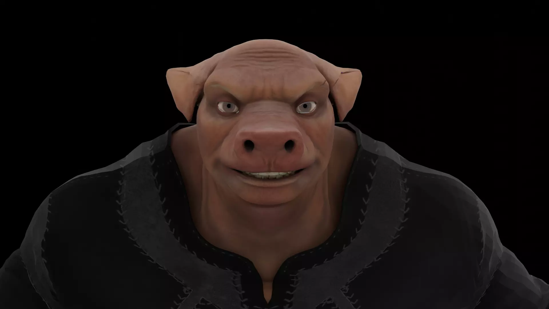 Pig Fantasy Character Low-poly 3D model_0