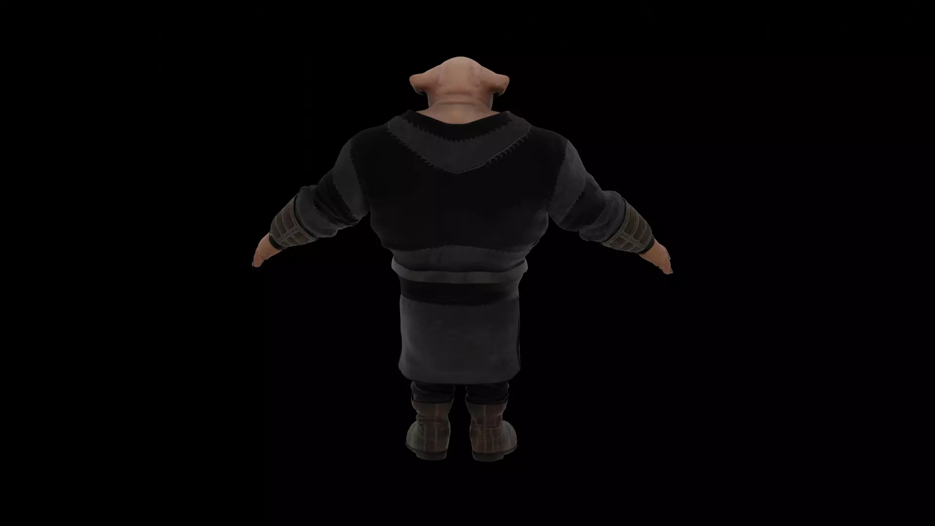 Pig Fantasy Character Low-poly 3D model_5