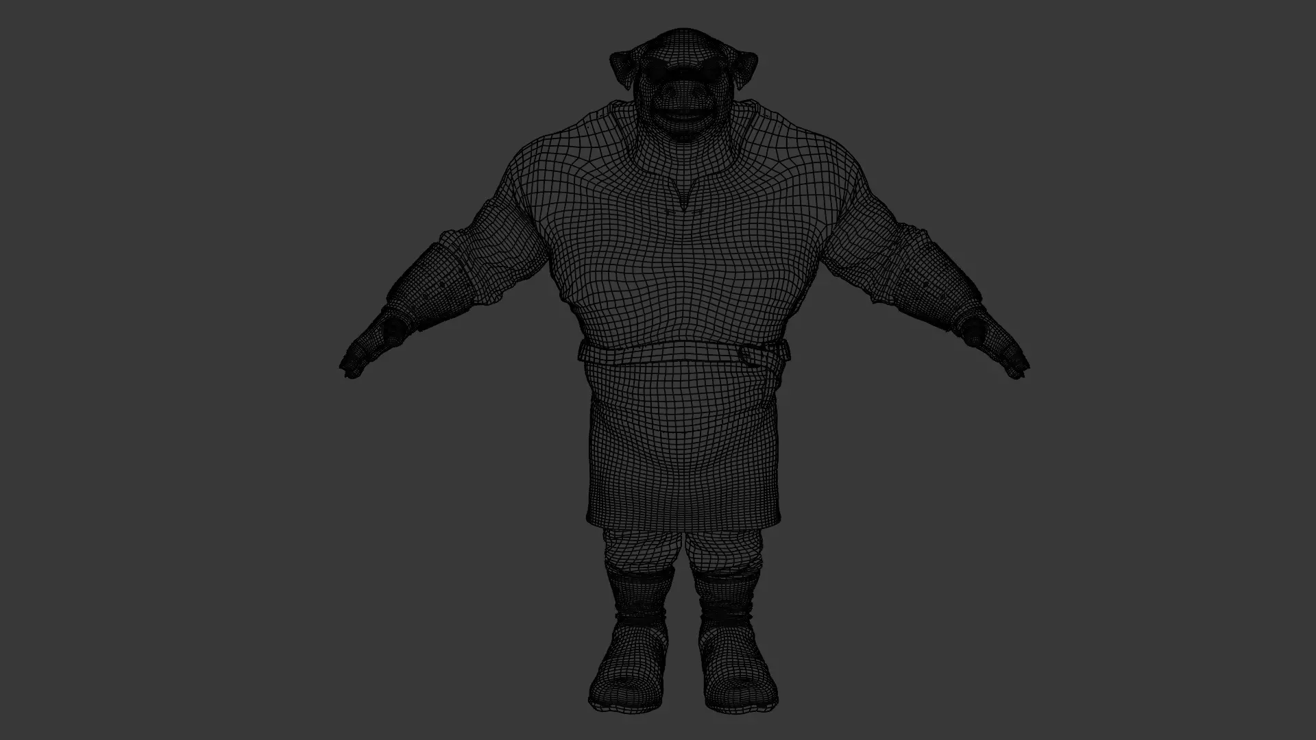 Pig Fantasy Character Low-poly 3D model_15