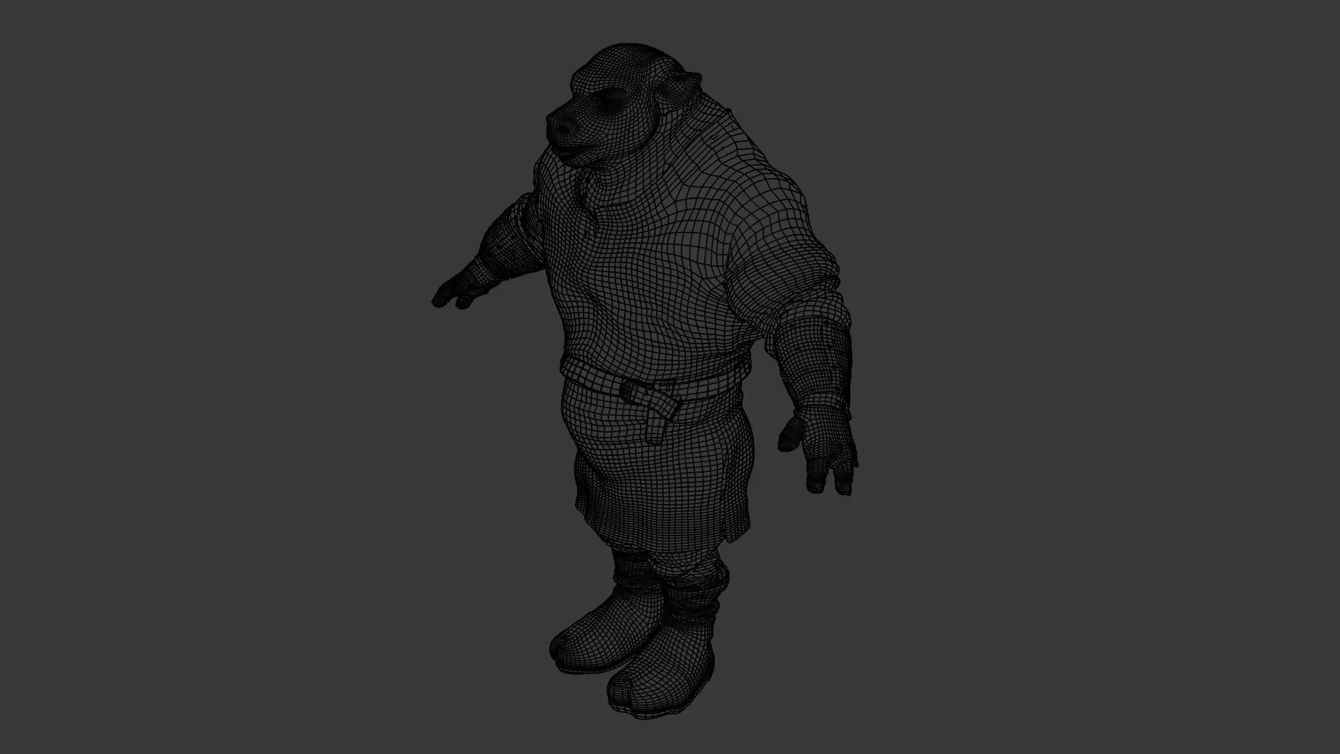 Pig Fantasy Character Low-poly 3D model_16