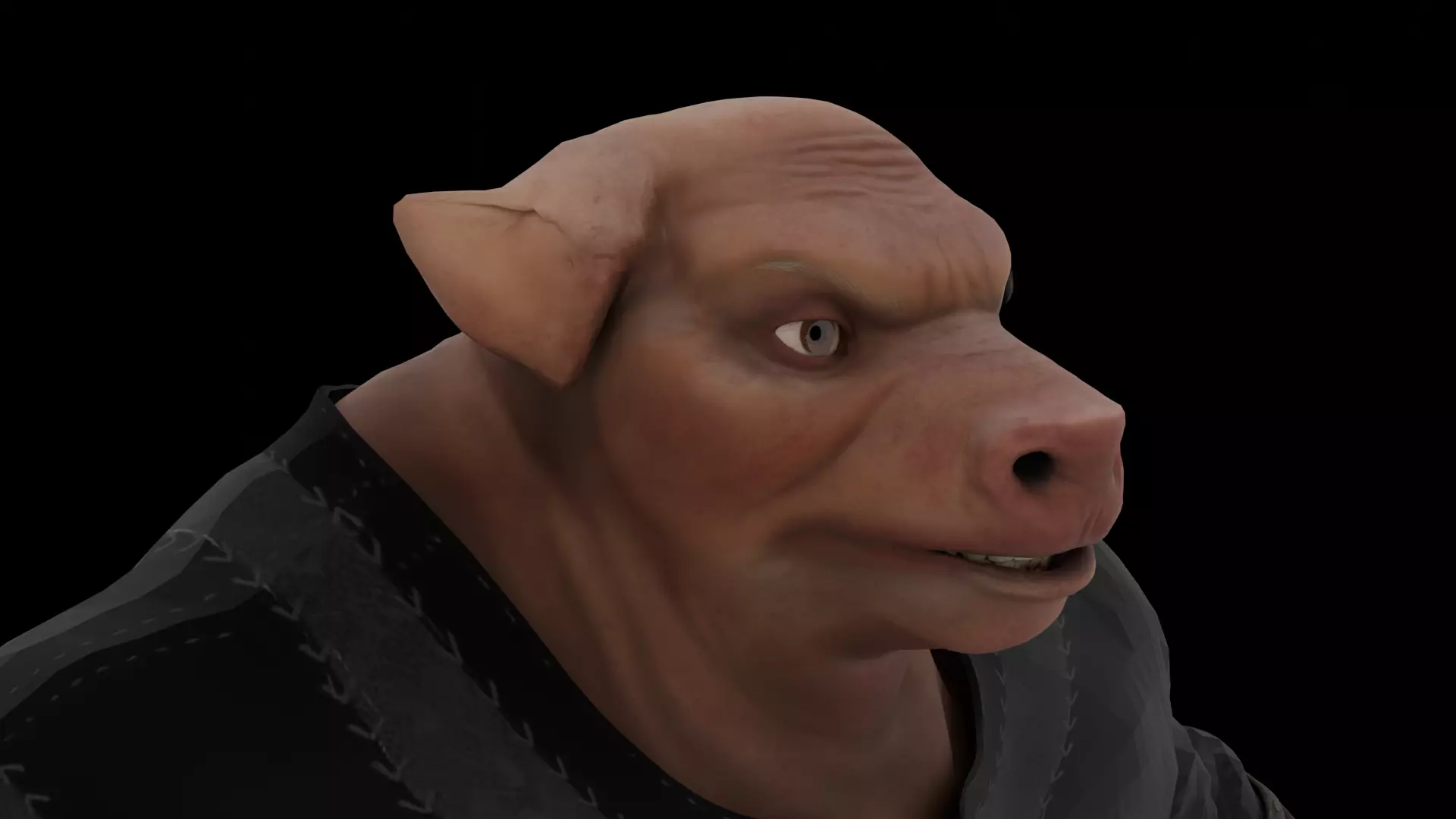 Pig Fantasy Character Low-poly 3D model_1