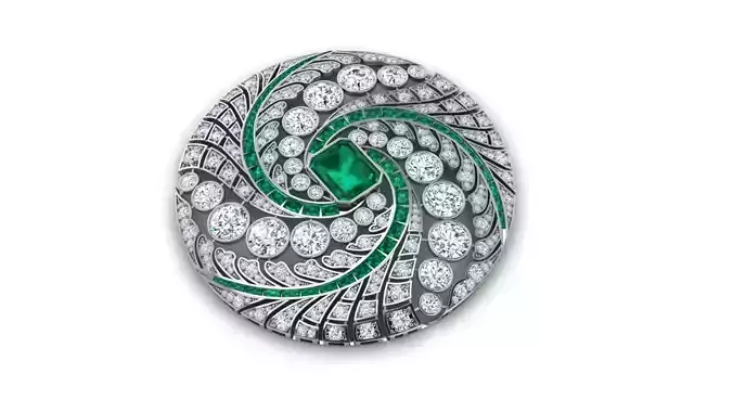 Round Diamond Brooch