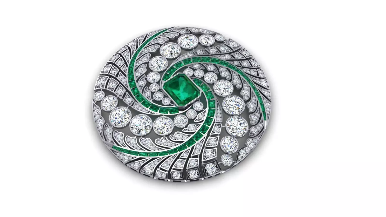 Round Diamond Brooch 3D print model_0