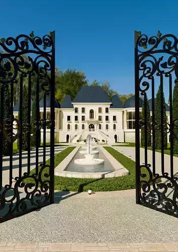 Les Cedres mansion - france 3d model 3D model 2