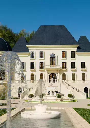 Les Cedres mansion - france 3d model 3D model 3