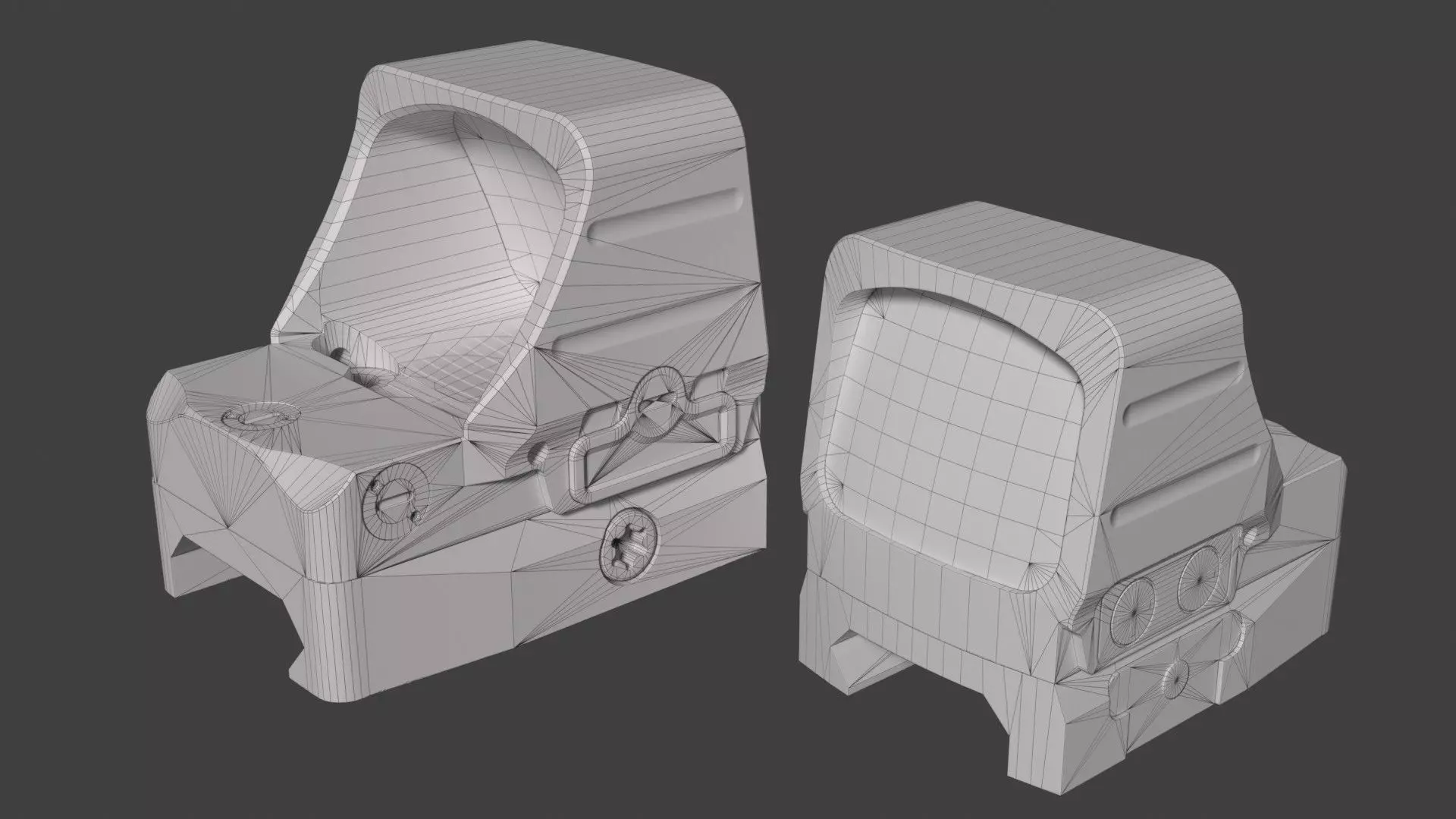 Holosun classic HS507COMP red dot sight Low-poly 3D model_24