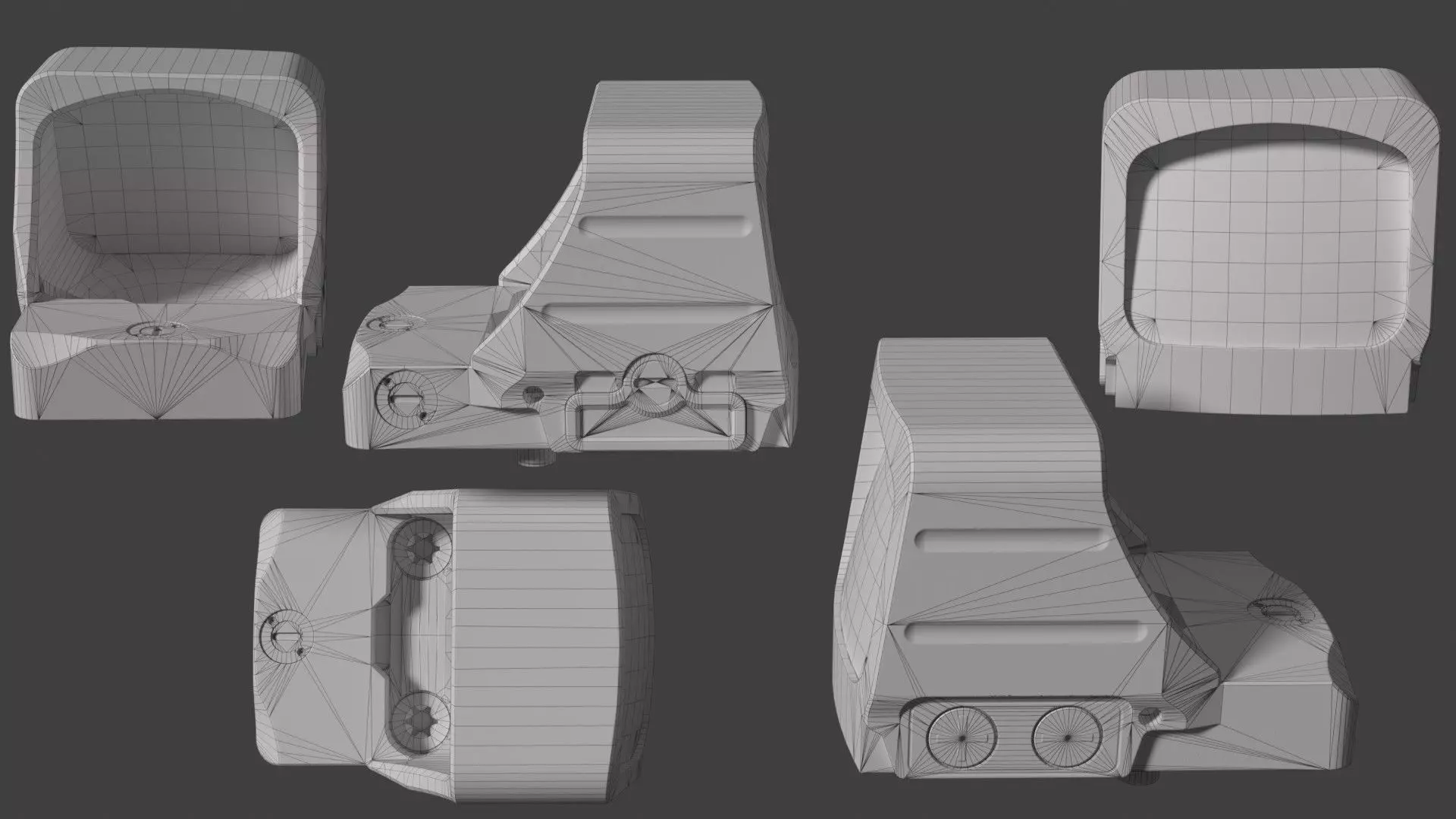 Holosun classic HS507COMP red dot sight Low-poly 3D model_25