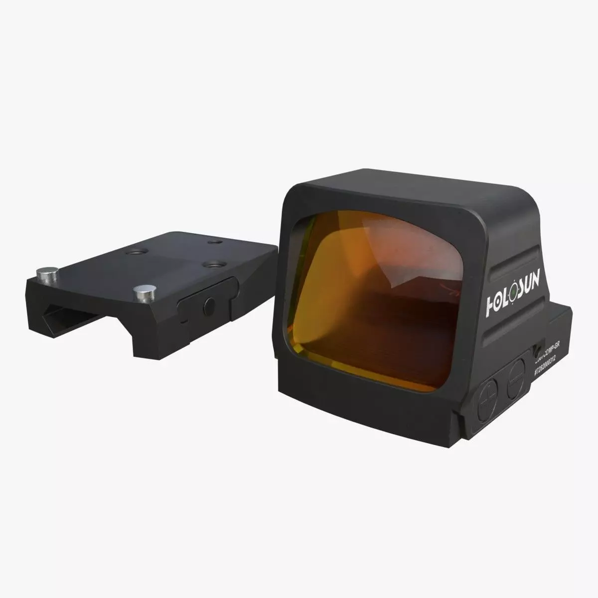 Holosun classic HS507COMP red dot sight Low-poly 3D model_0