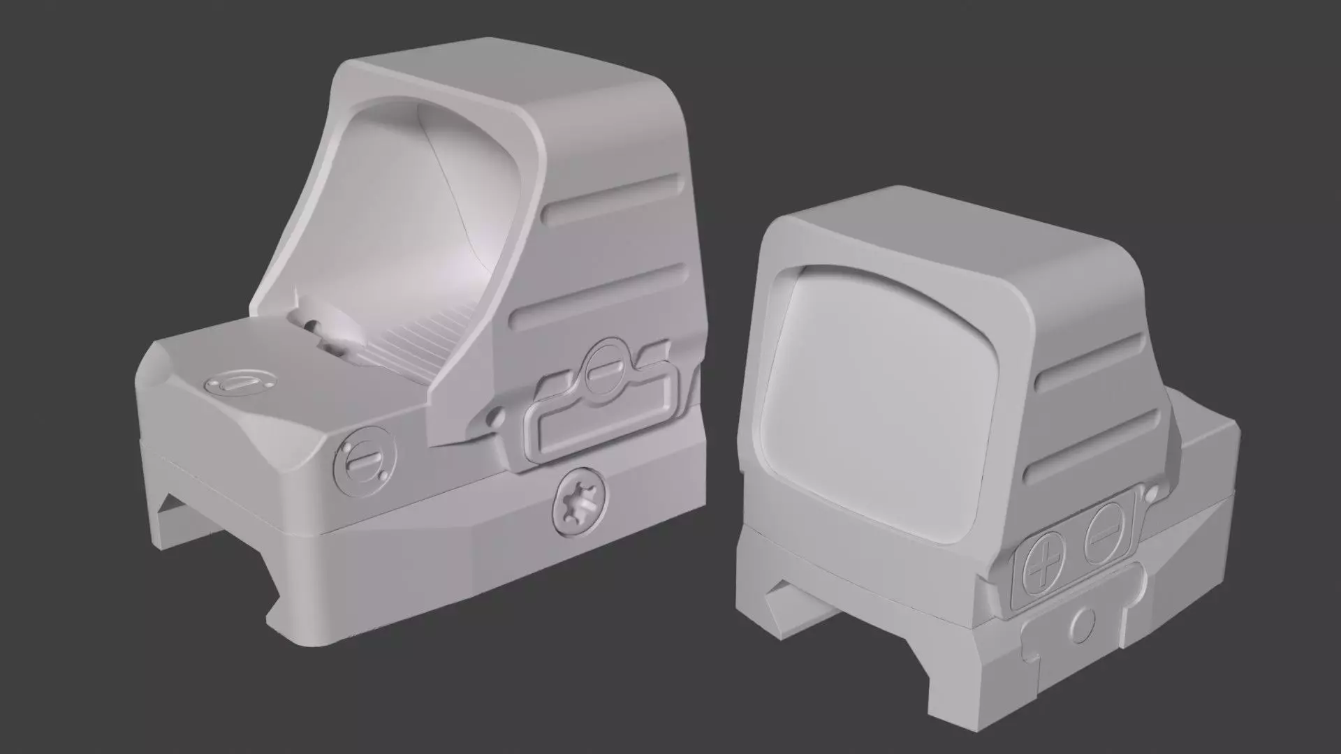 Holosun classic HS507COMP red dot sight Low-poly 3D model_23