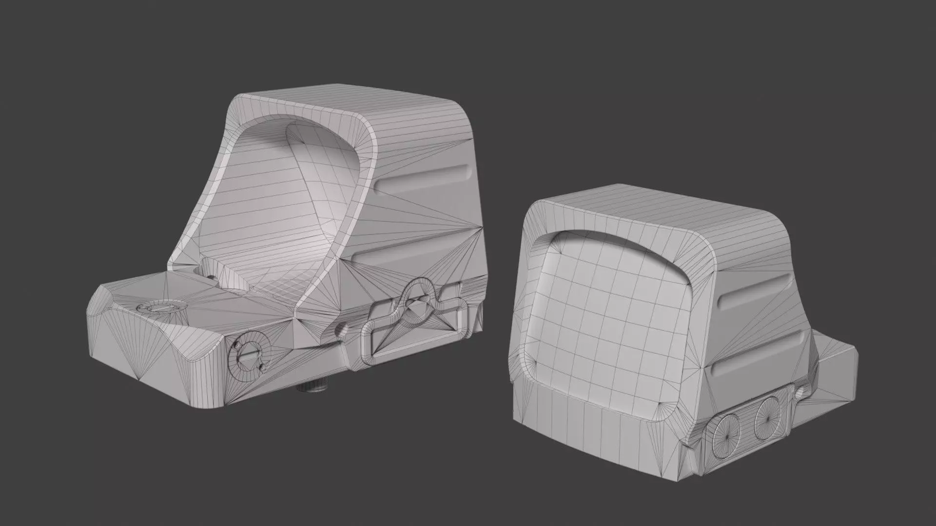 Holosun classic HS507COMP red dot sight Low-poly 3D model_21