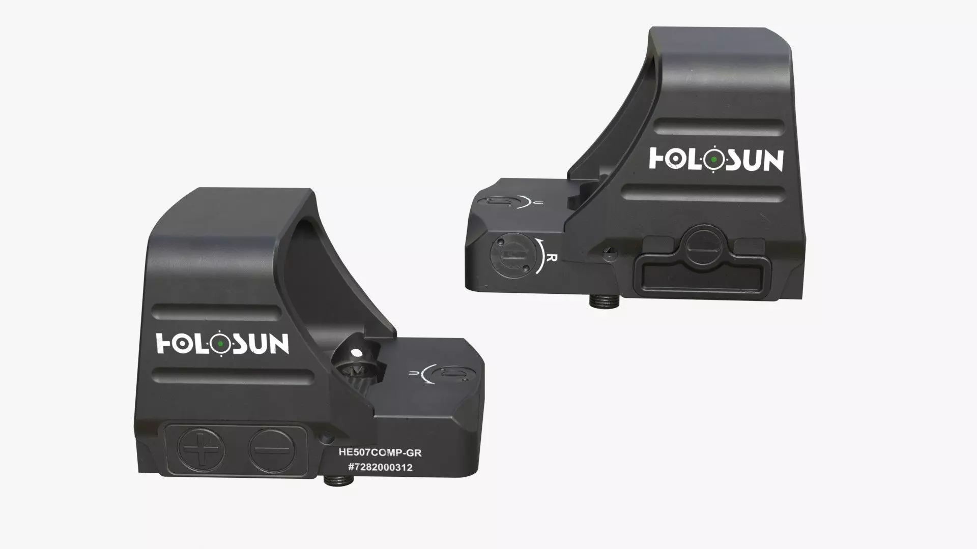Holosun classic HS507COMP red dot sight Low-poly 3D model_18