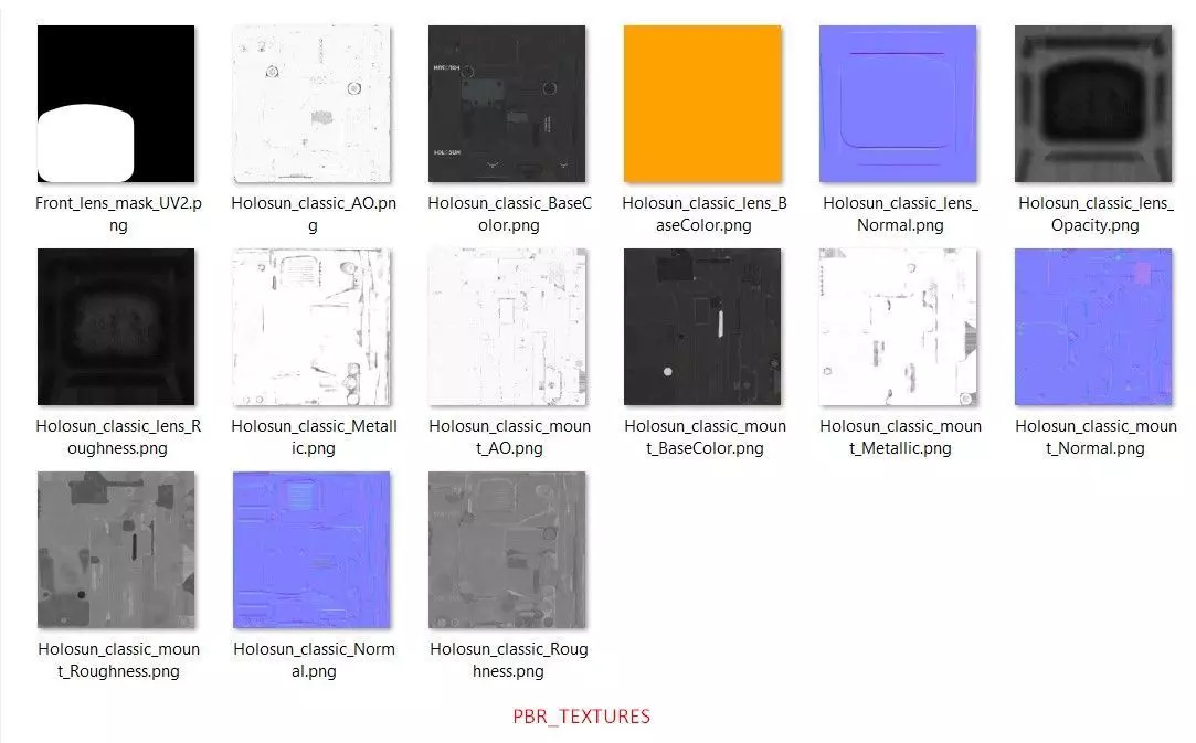 Holosun classic HS507COMP red dot sight Low-poly 3D model_31