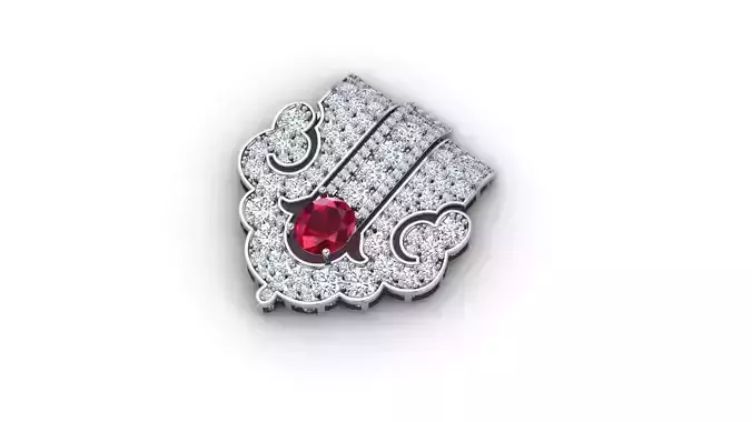 ArtDeco inspired Brooch 3D print model