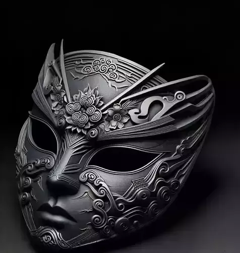Japanese Inspired Ornamental Face Cover 3D print model