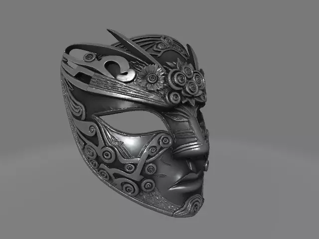 Japanese Inspired Ornamental Face Cover 3D print model_3
