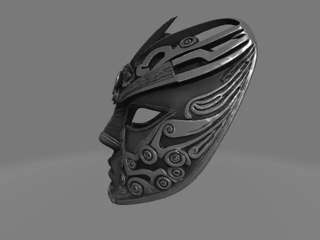 Japanese Inspired Ornamental Face Cover 3D print model_2