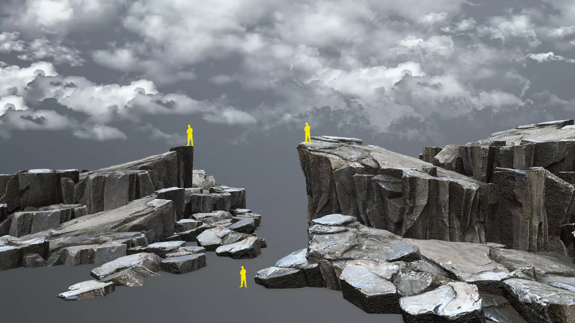 cliff rocks   Low-poly 3D model_0