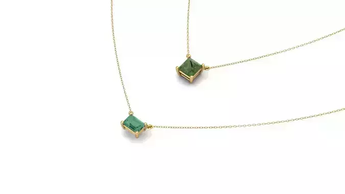Two versions of Turmaline necklace 3D print model