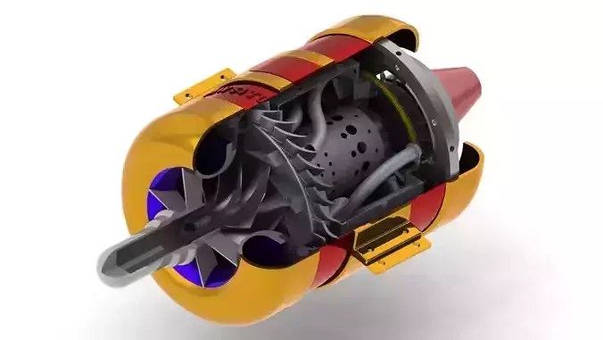 Turbo Jet Engine 3D model