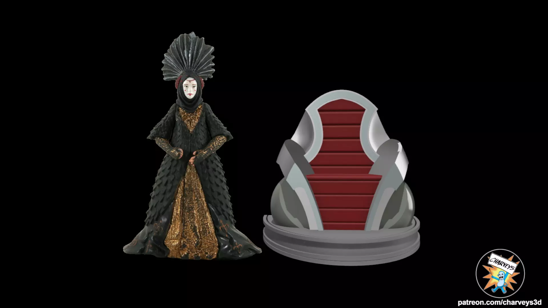 Star Wars Naboo Royal Starship Throne for 4 and 6 inch figures 3D print model