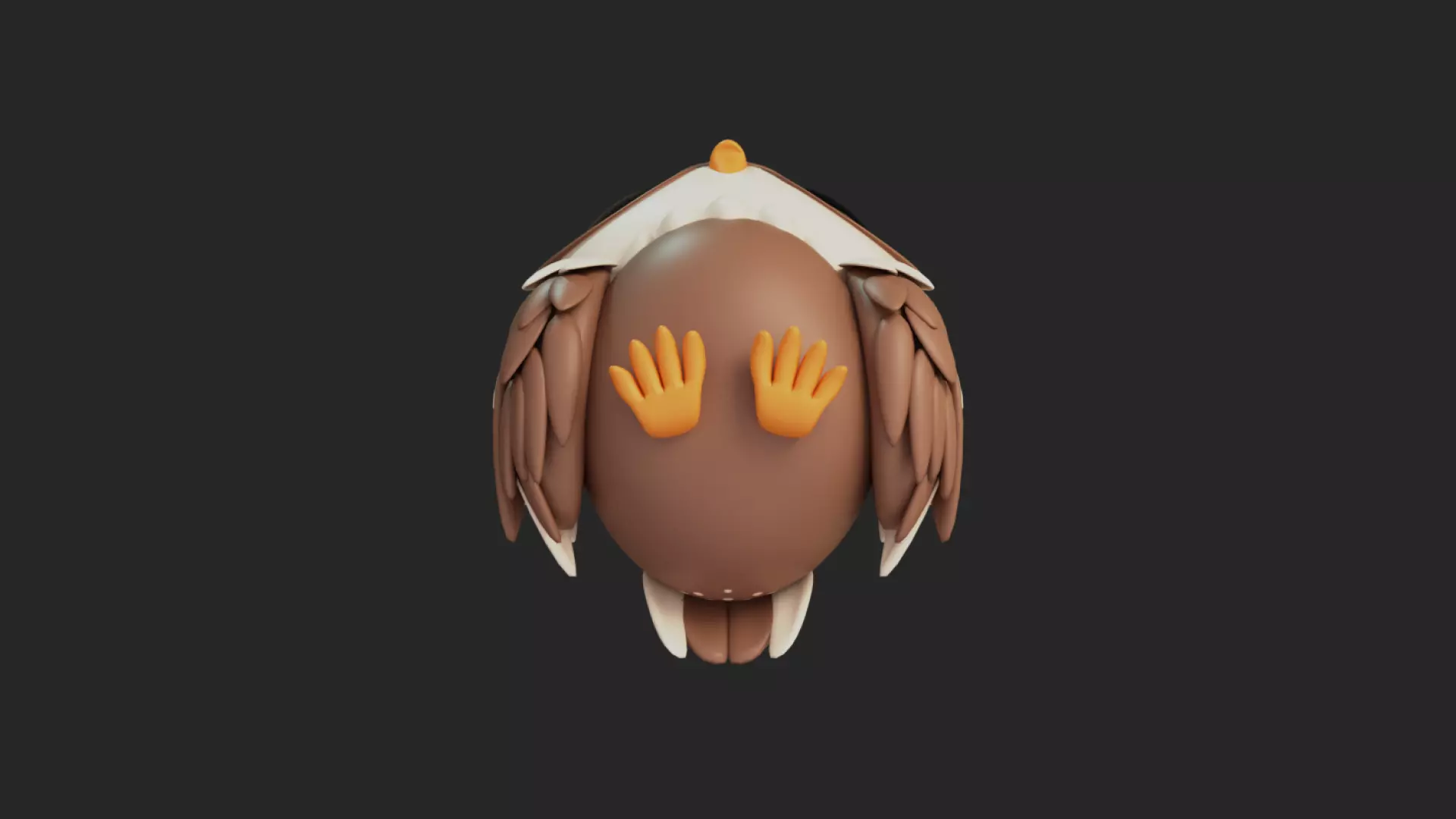 Cartoon Chibi Owl 3D Model Rigged  Animated Blender Ready Low-poly 3D model_11