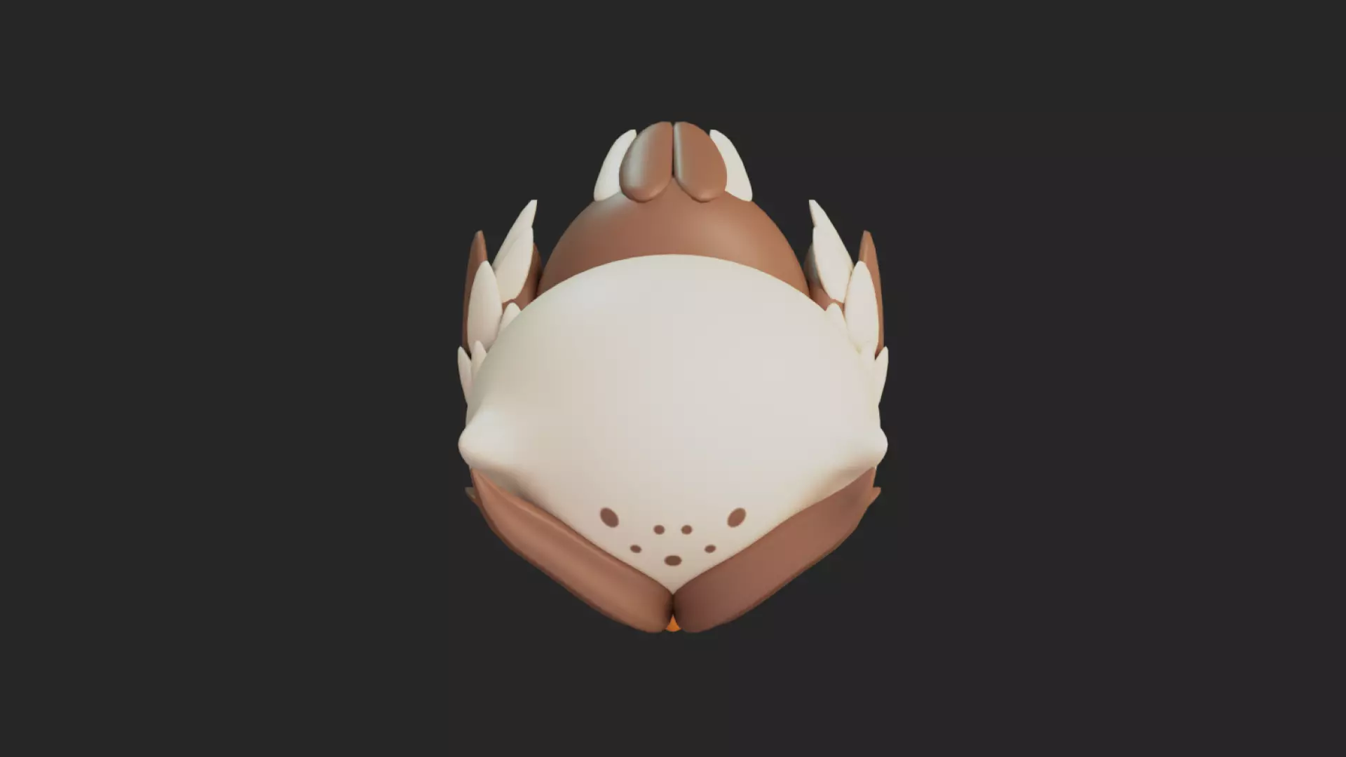 Cartoon Chibi Owl 3D Model Rigged  Animated Blender Ready Low-poly 3D model_10