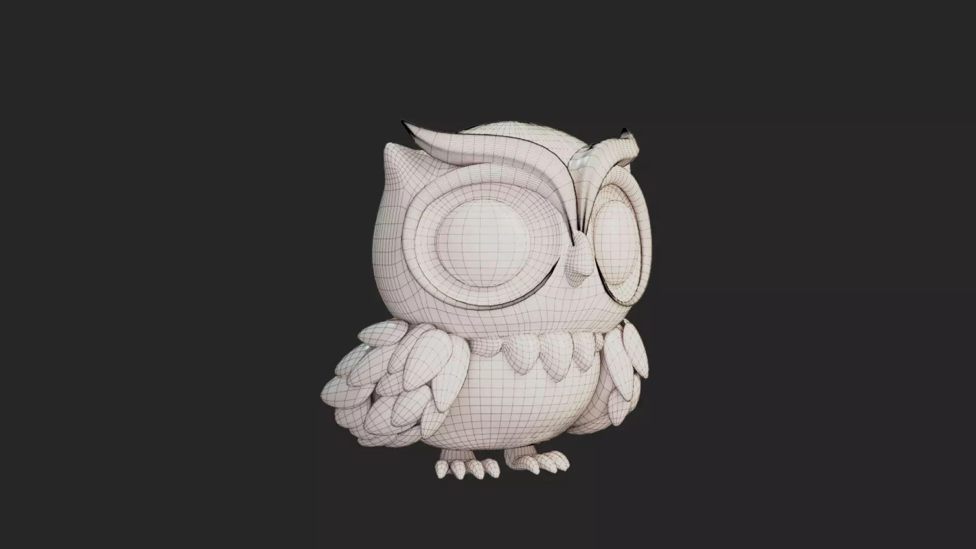 Cartoon Chibi Owl 3D Model Rigged  Animated Blender Ready Low-poly 3D model_5