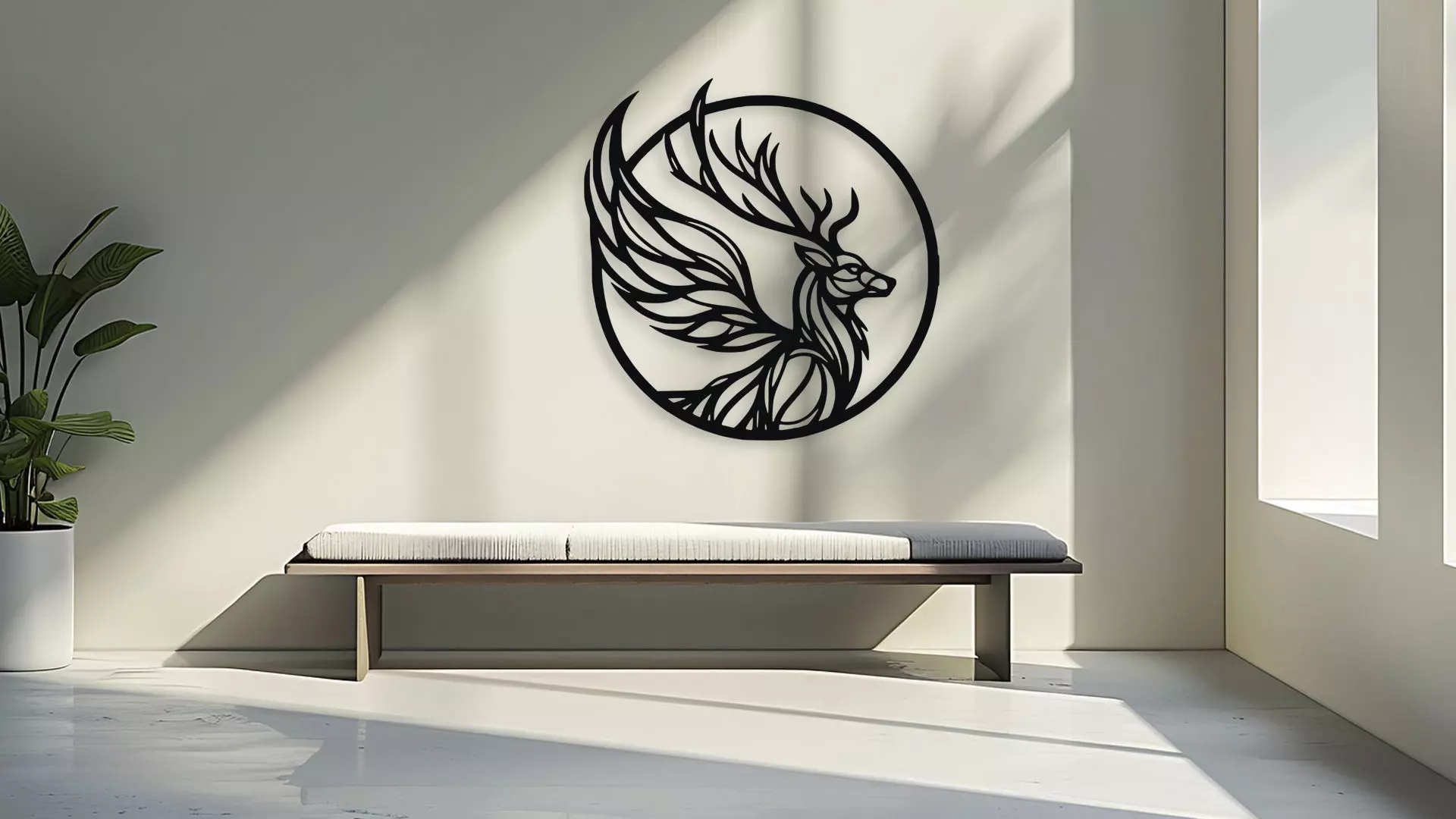 Deer with Wings Wall Decor 3D model_3