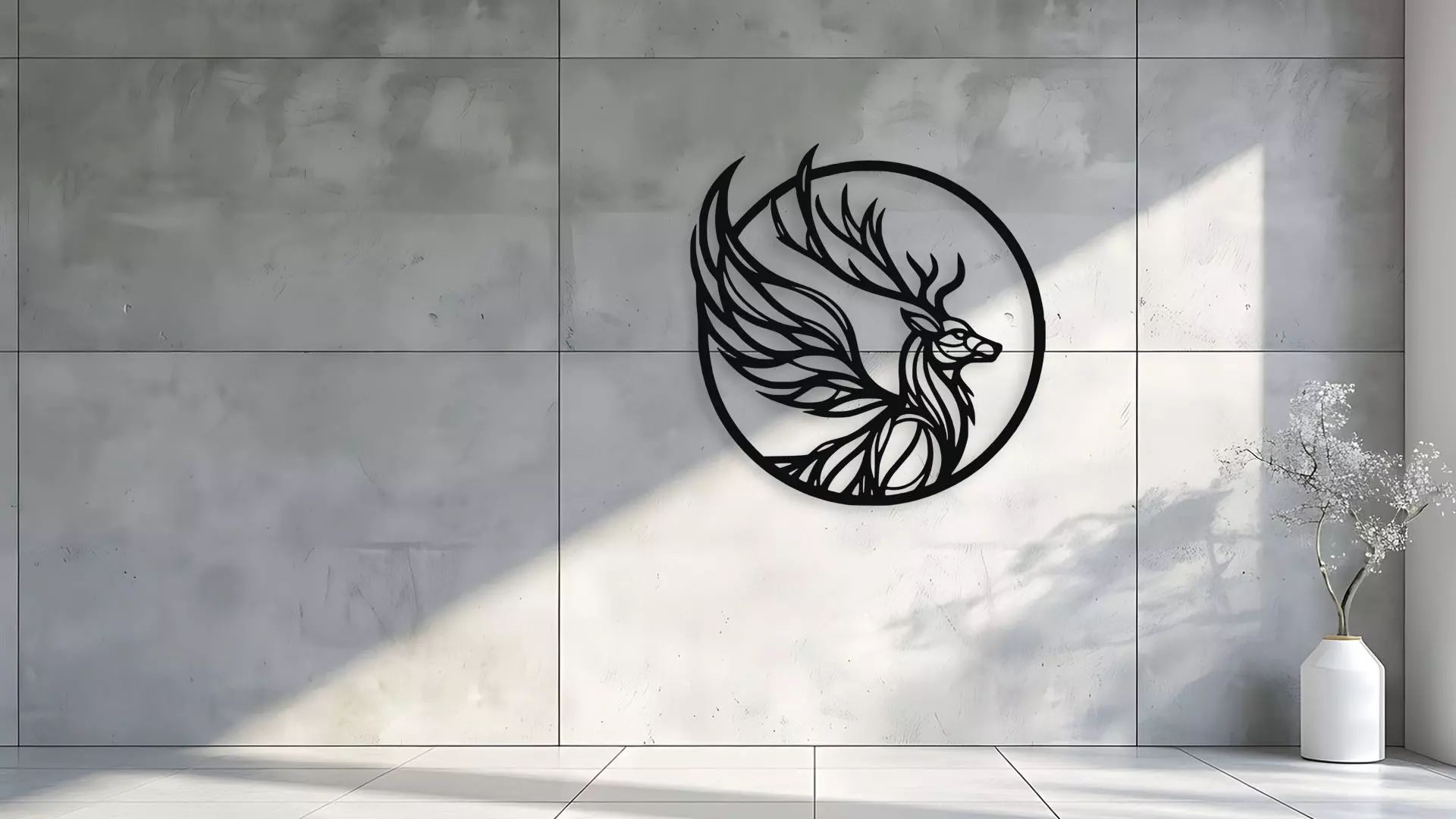 Deer with Wings Wall Decor 3D model_0