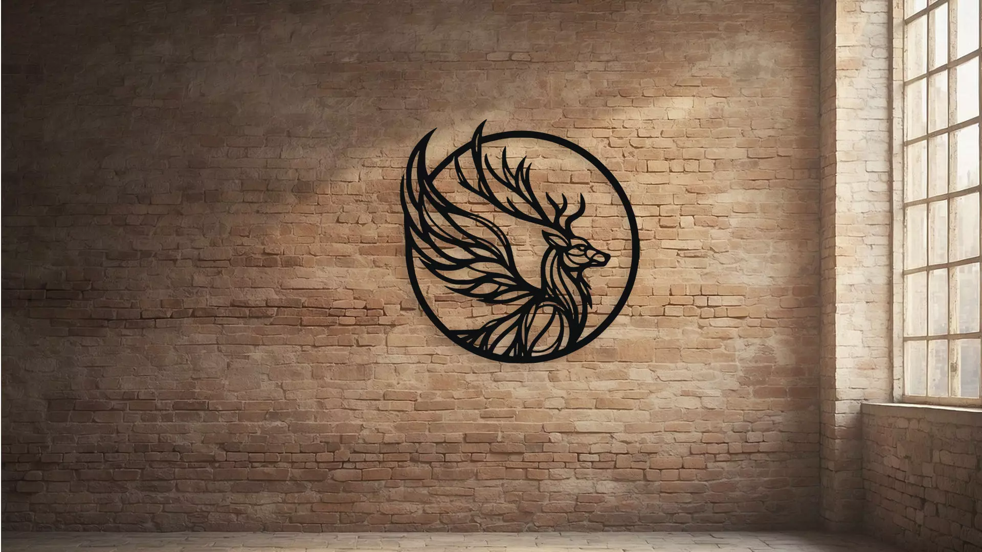 Deer with Wings Wall Decor 3D model_2