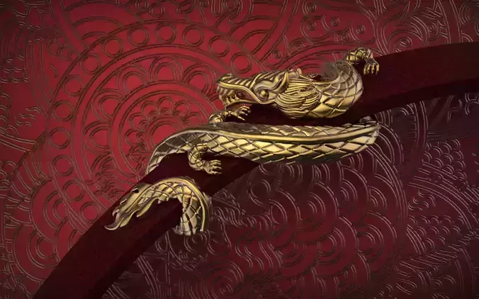 Asian Dragon Bracelet 3D print model