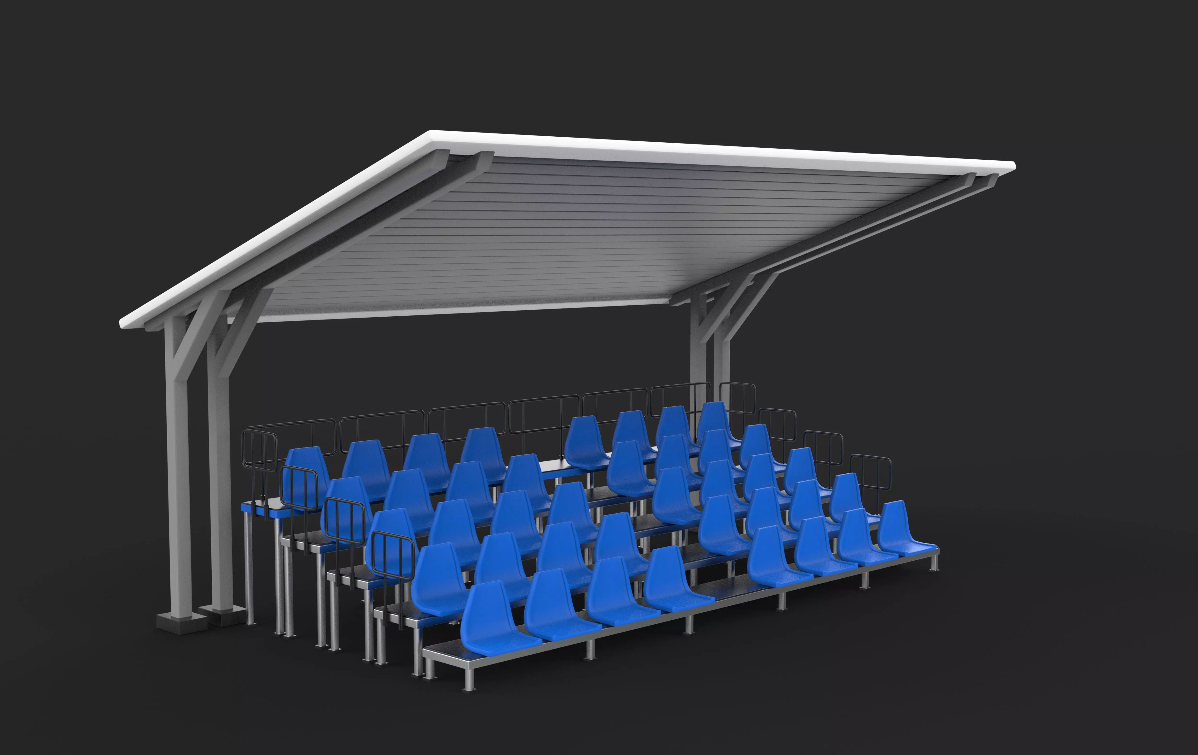 bleacher module  3D model_6
