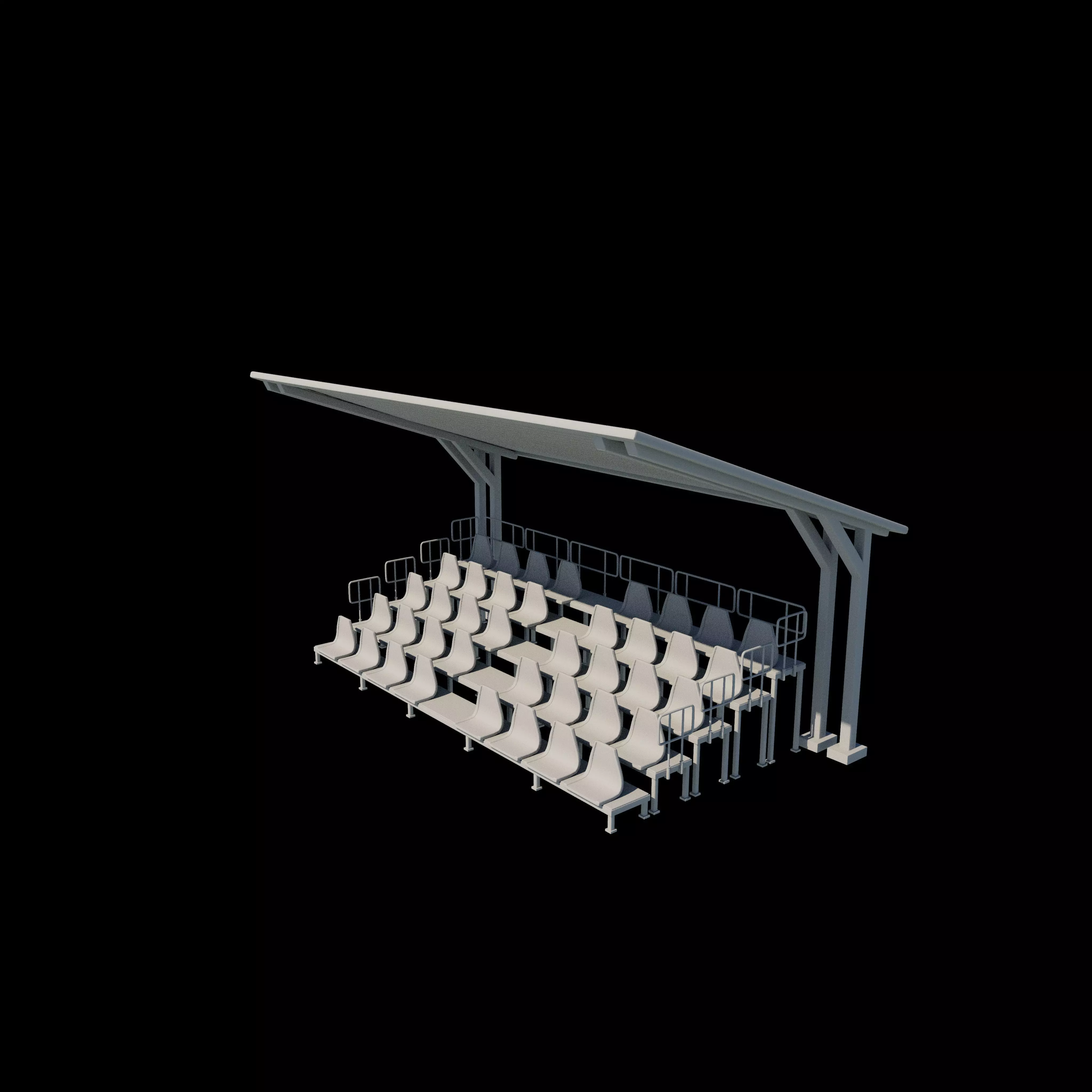 bleacher module  3D model_8