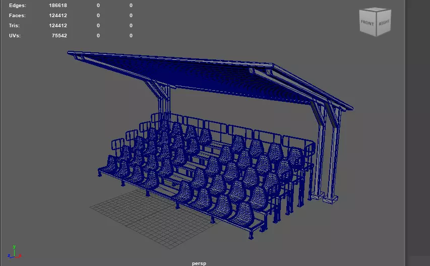 bleacher module  3D model_15