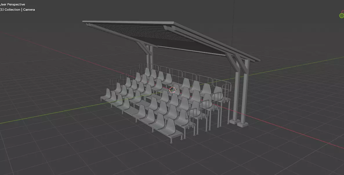 bleacher module  3D model_16
