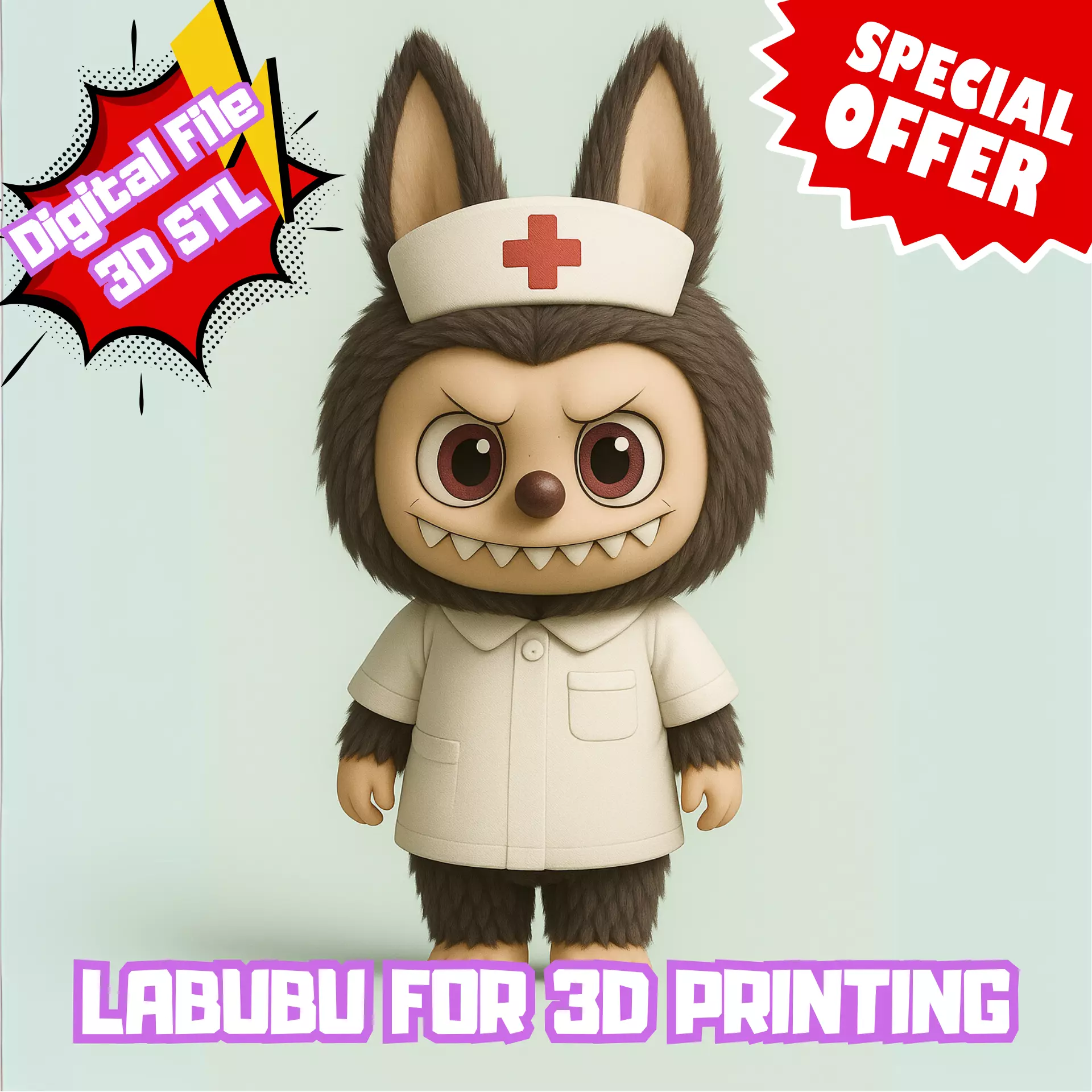 Labubu Nurse 3D print model_0