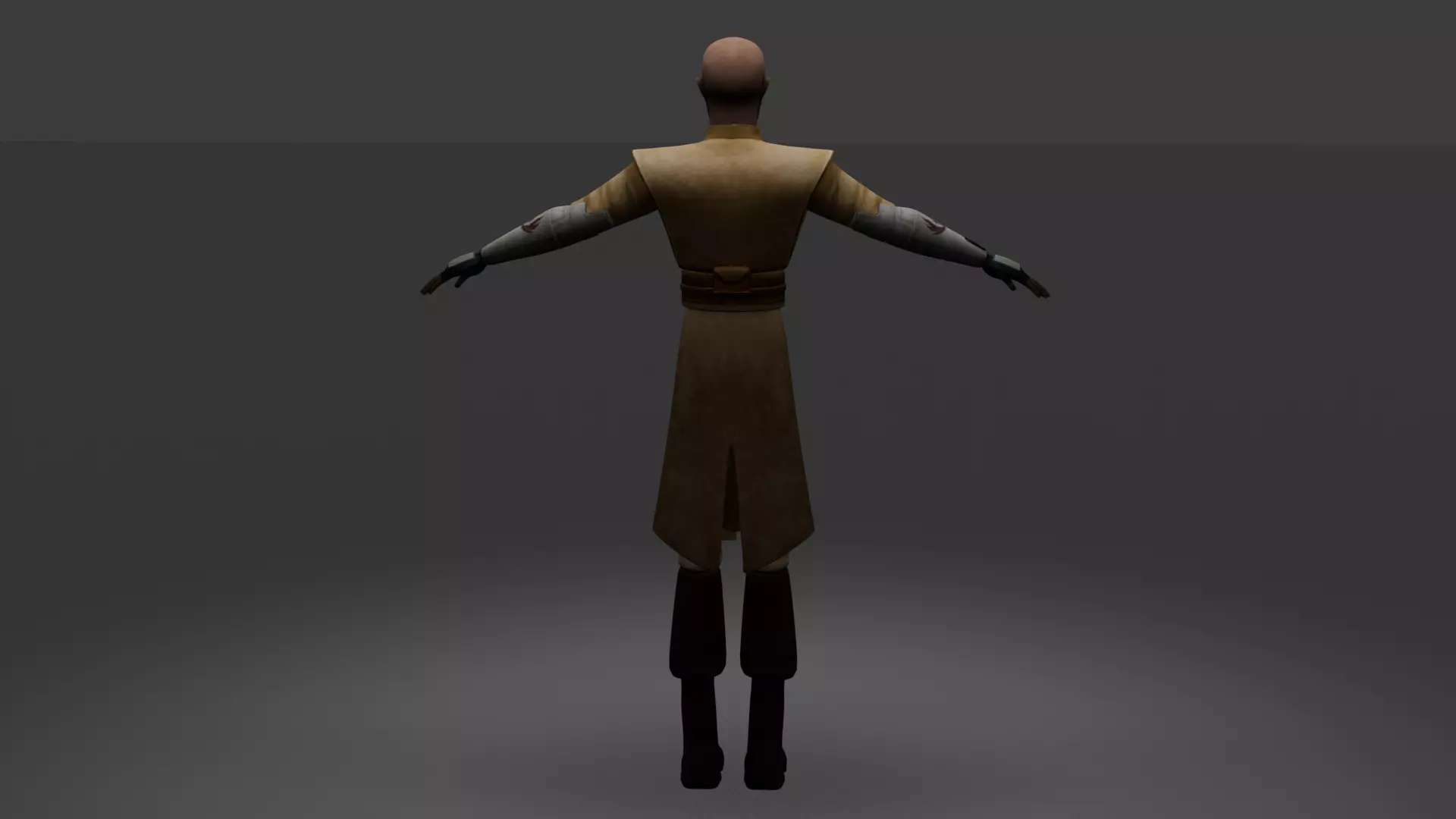 Mace Windu Clone Wars Style Low-poly 3D model_5
