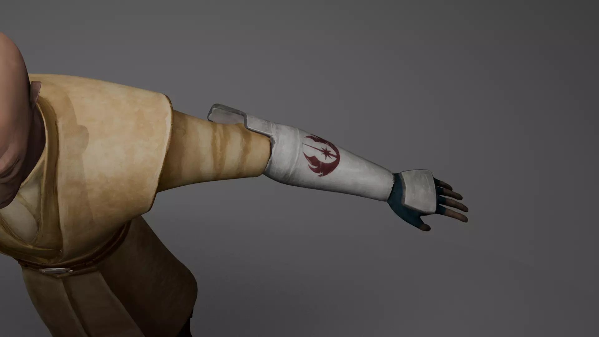 Mace Windu Clone Wars Style Low-poly 3D model_10