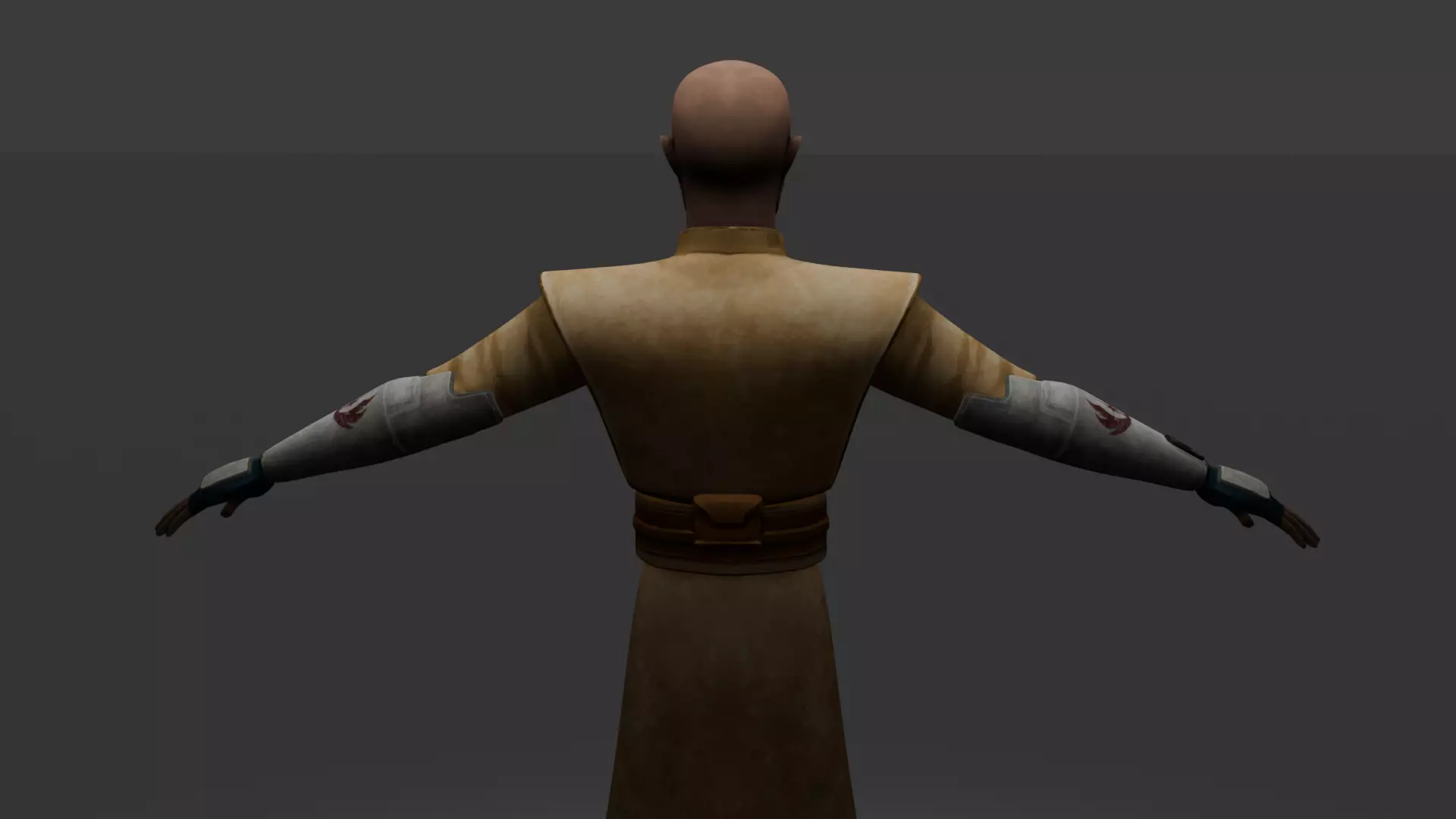 Mace Windu Clone Wars Style Low-poly 3D model_3